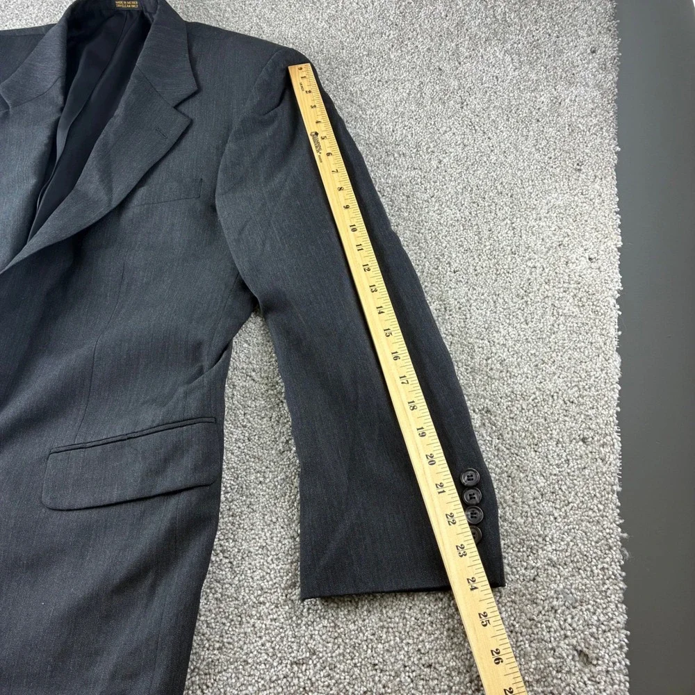 Oscar de la Renta Menswear Gray Wool Blazer Jacket‎ 42L W36 Made in Mexico - Picture 4 of 8